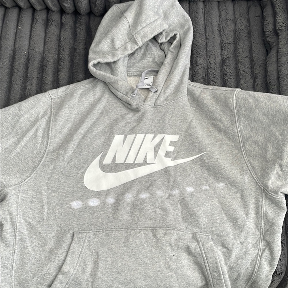Nike Light Gray Hoodie with White Logo